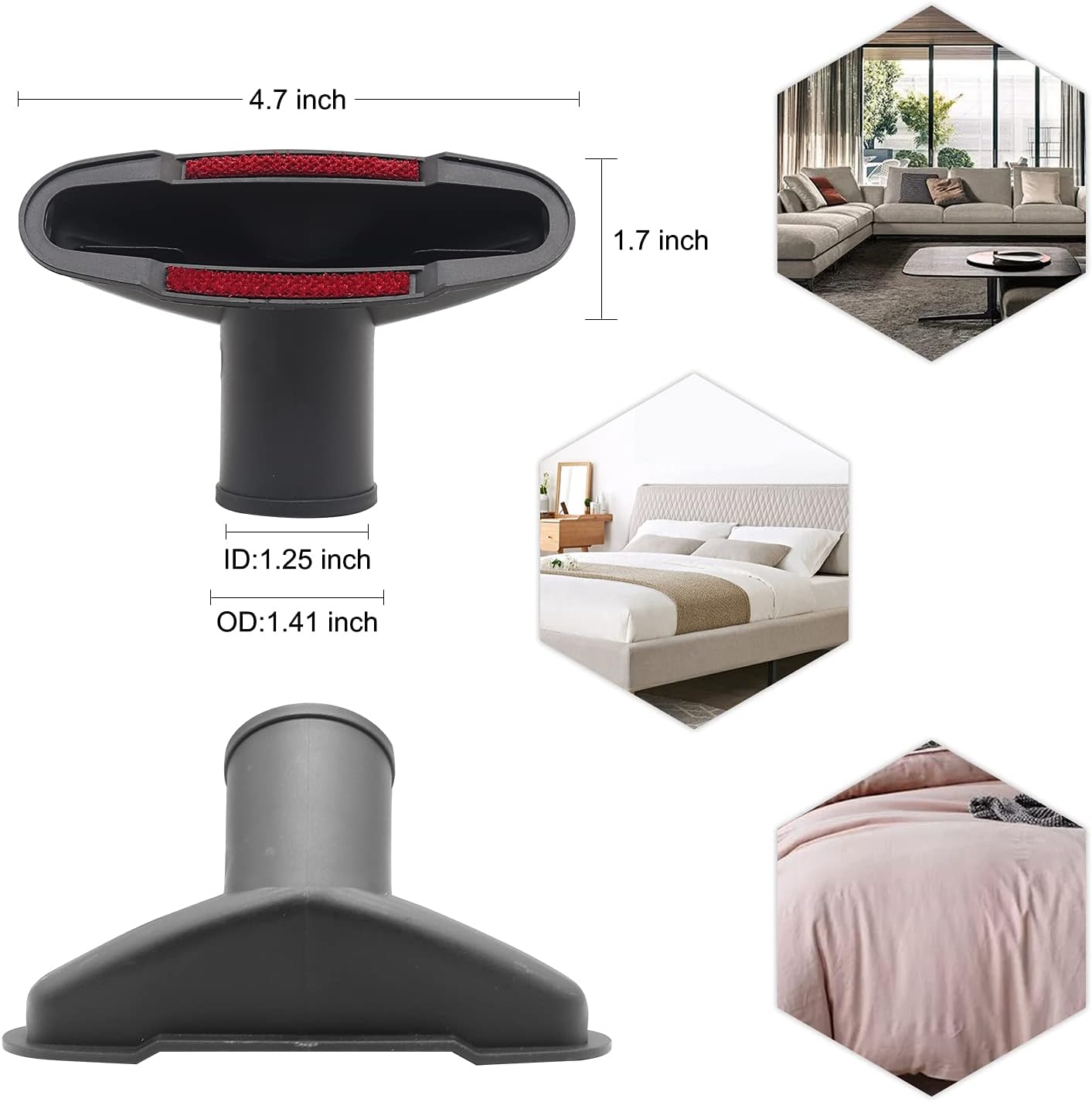 Vacuum Attachments, 1 1/4 Vacuum Cleaning Tools Kit for Shop Vac Accessories with 32mm/ 1.25 Extension Wands and Hose Adapter, 8 Pack